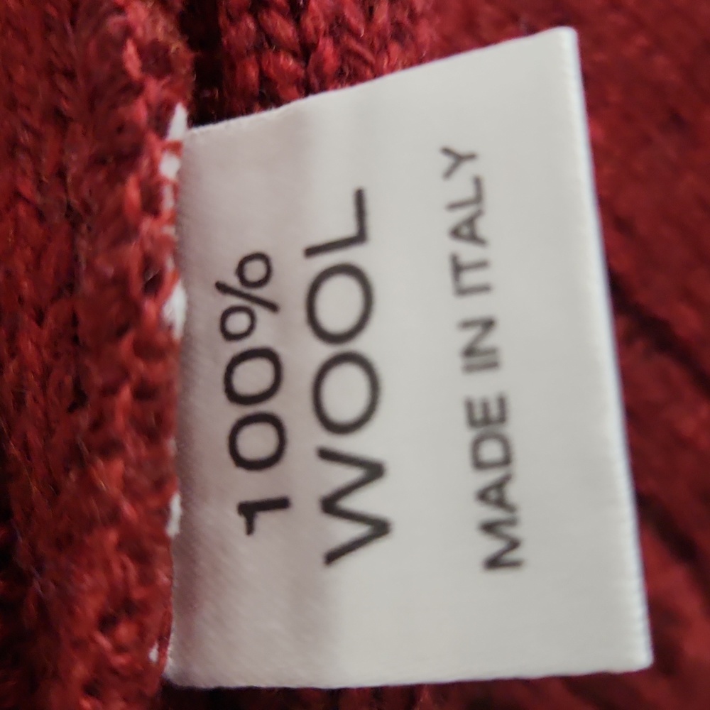 CESARE DI PINO WOOL RED SWEATER SIZE LARGE - Picture 7 of 8